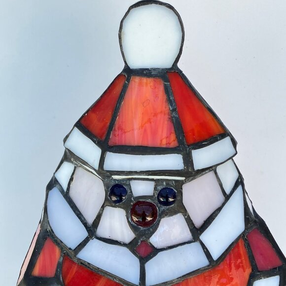 Tiffany Style Stained Glass Santa Accent Desk Lamp - Picture 5 of 13